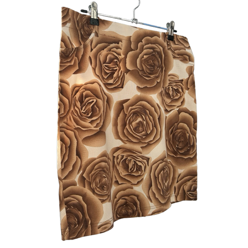 90s Digital Rose Print Midi Skirt ✮ Size 10
