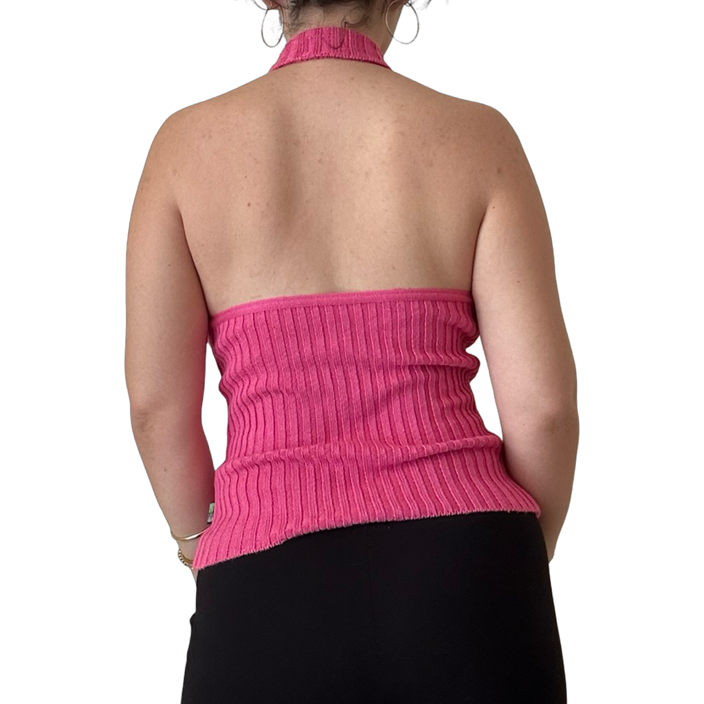 Pink Knit Halter Top ✮ Size M-XL