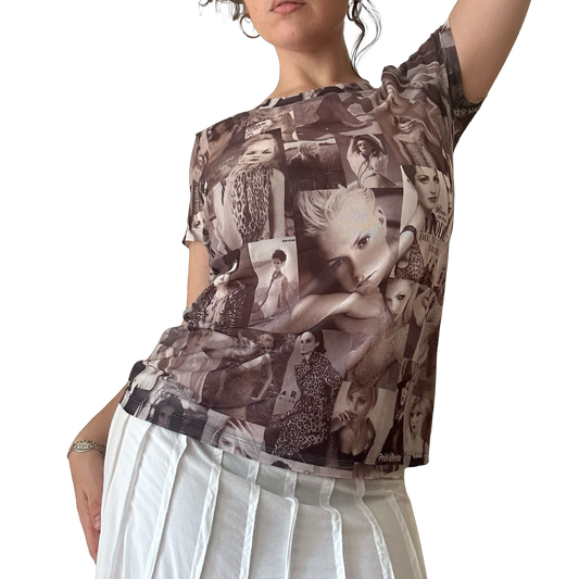 90s Graphic Mesh Tee ✮ Size 14