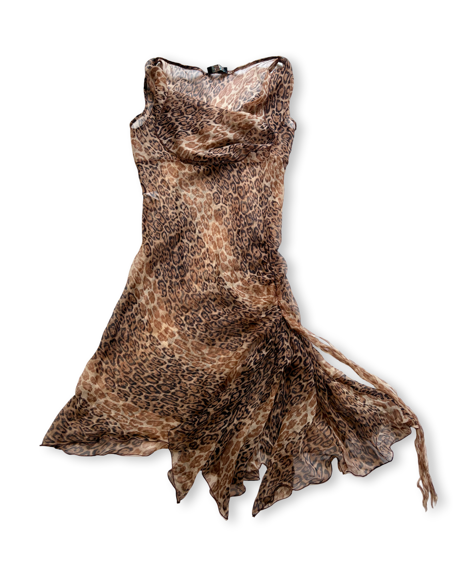 90s Italian Silk Leopard Print Dress ✮ Size M/L