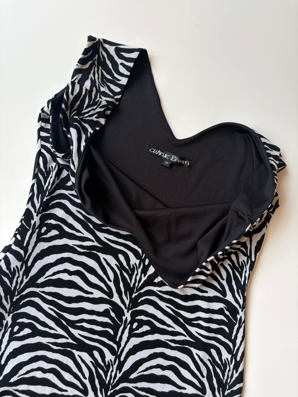 Vintage Zebra Print Bodycon Midi Dress ✮ Size 12