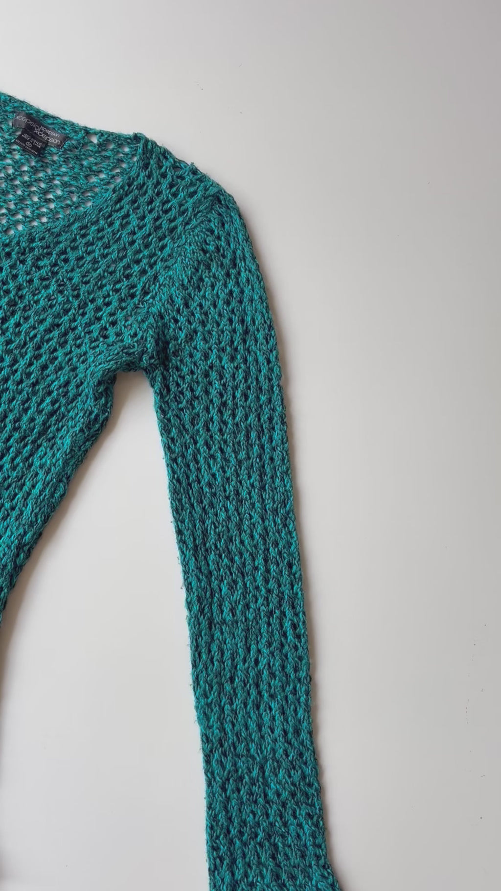 Y2K Teal Asymmetrical Knit Top ✮ Size M